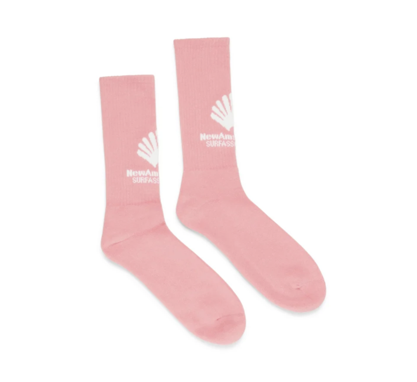 New Amsterdam Surf Association  Front Logo Socks Rosebloom