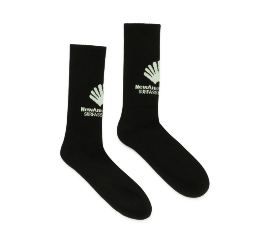 New Amsterdam Surf Association  Front Logo Socks Black