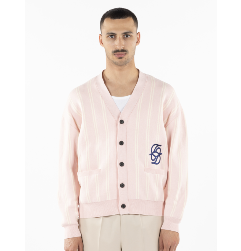 Drôle de Monsieur Striped Cardigan Pink