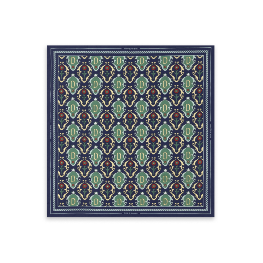 Drôle de Monsieur Ornaments Scarf Navy