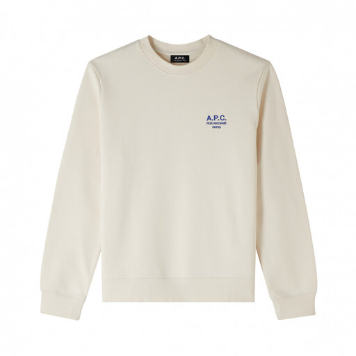 A.P.C. Paris Rider Small Logo Crew Sweat Off White/Blue