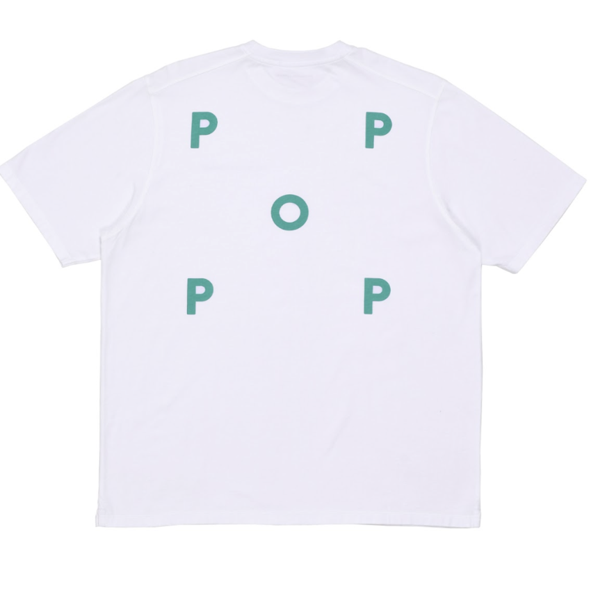 POP Trading Company POP Logo Tee White/Peacock Green