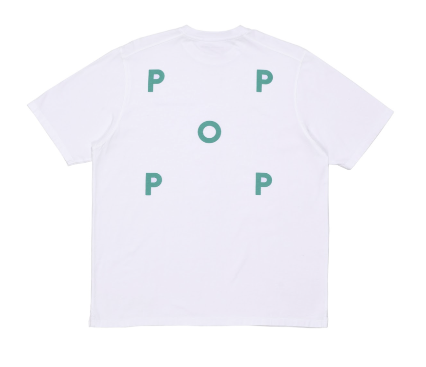 POP Trading Company POP Logo Tee White/Peacock Green