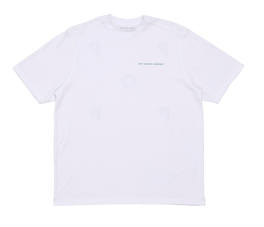 POP Trading Company POP Logo Tee White/Peacock Green