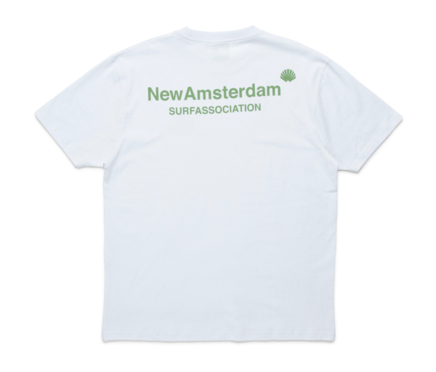 New Amsterdam Surf Association  Logo Tee White/Green