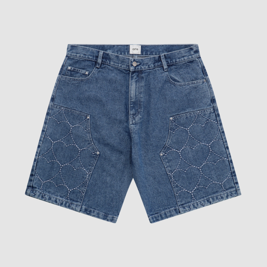 ARTE Antwerp Serena Heart Shorts Denim Bleach