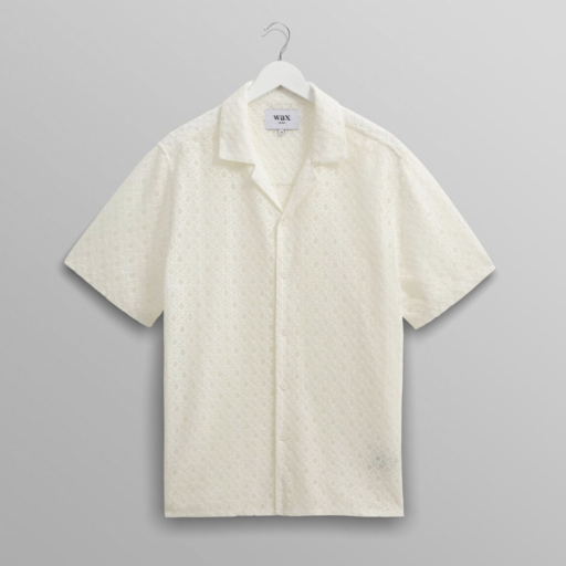 Wax London Didcot Shirt Corded Lace White