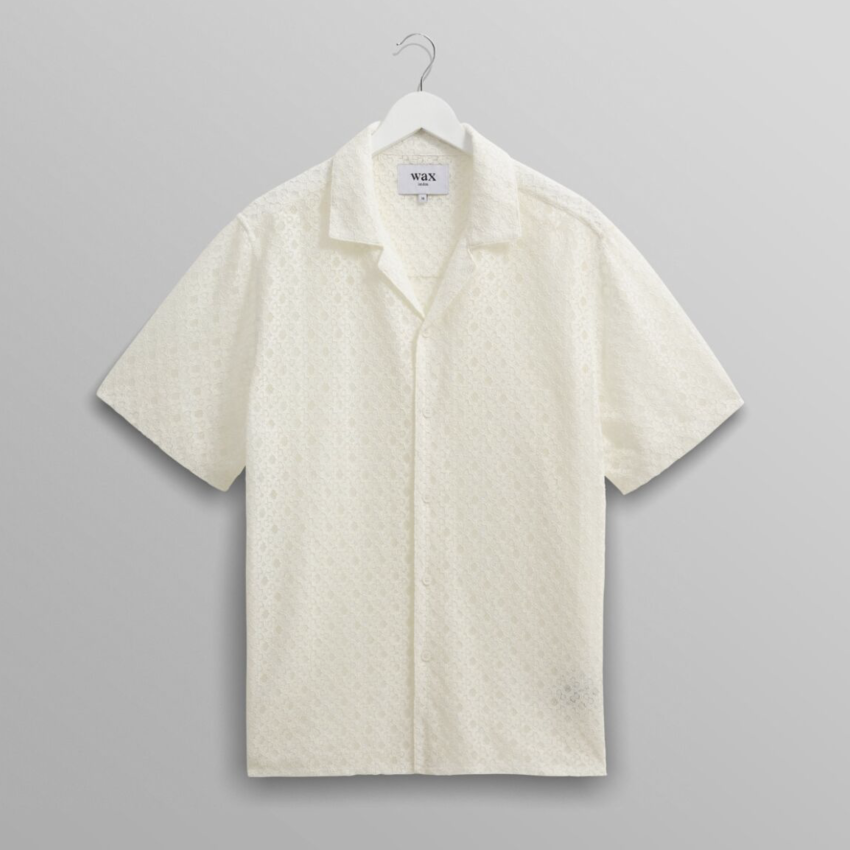 Wax London Didcot Shirt Corded Lace White
