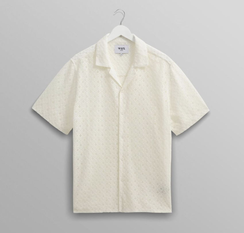 Wax London Didcot Shirt Corded Lace White