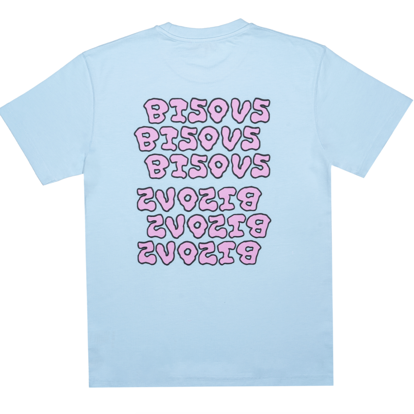 Bisous Skateboards Slime T-Shirt Cool Blue