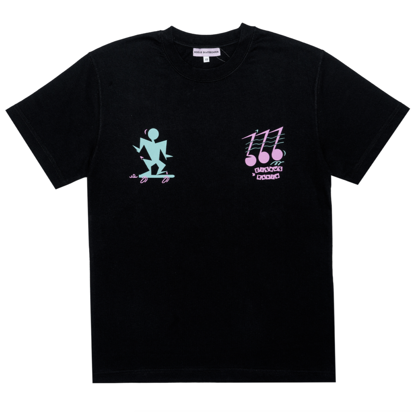 Bisous Skateboards Radio Skate T-Shirt Black