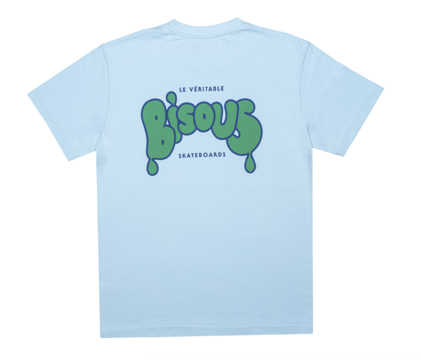 Bisous Skateboards Veritable T-Shirt Cool Blue