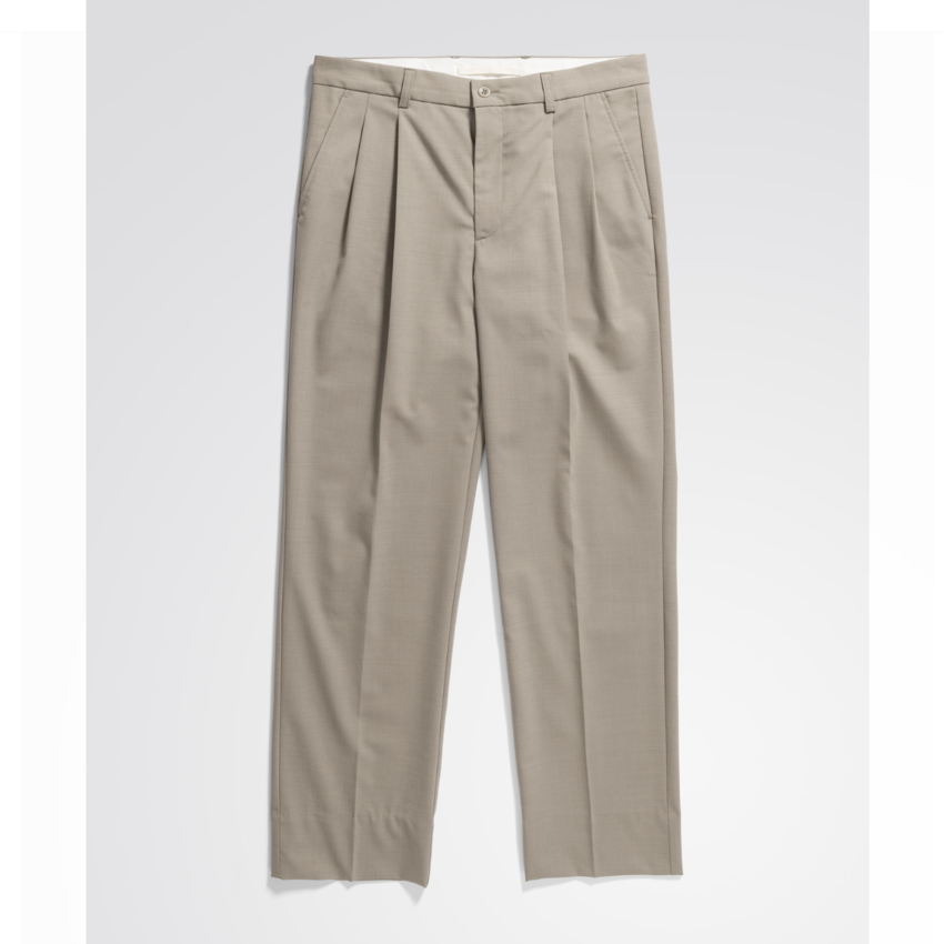 Norse Projects  Benn Relaxed Light Wool Pleated Trouser Light Khaki