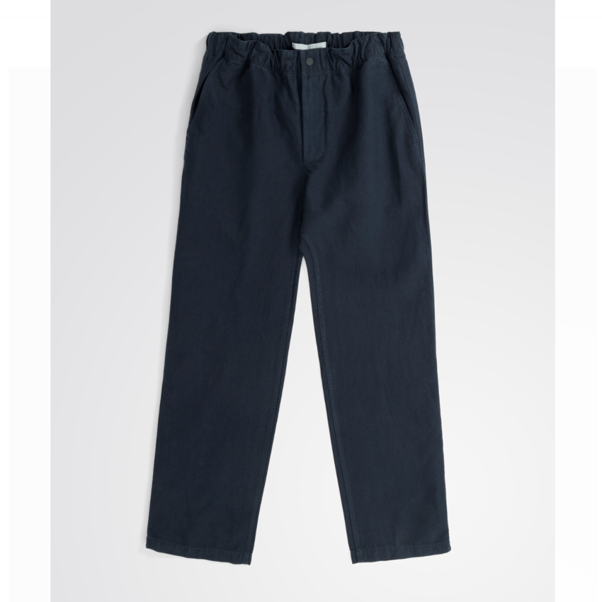 Norse Projects   Ezra Relaxed Cotton Linen Trouser Dark Navy