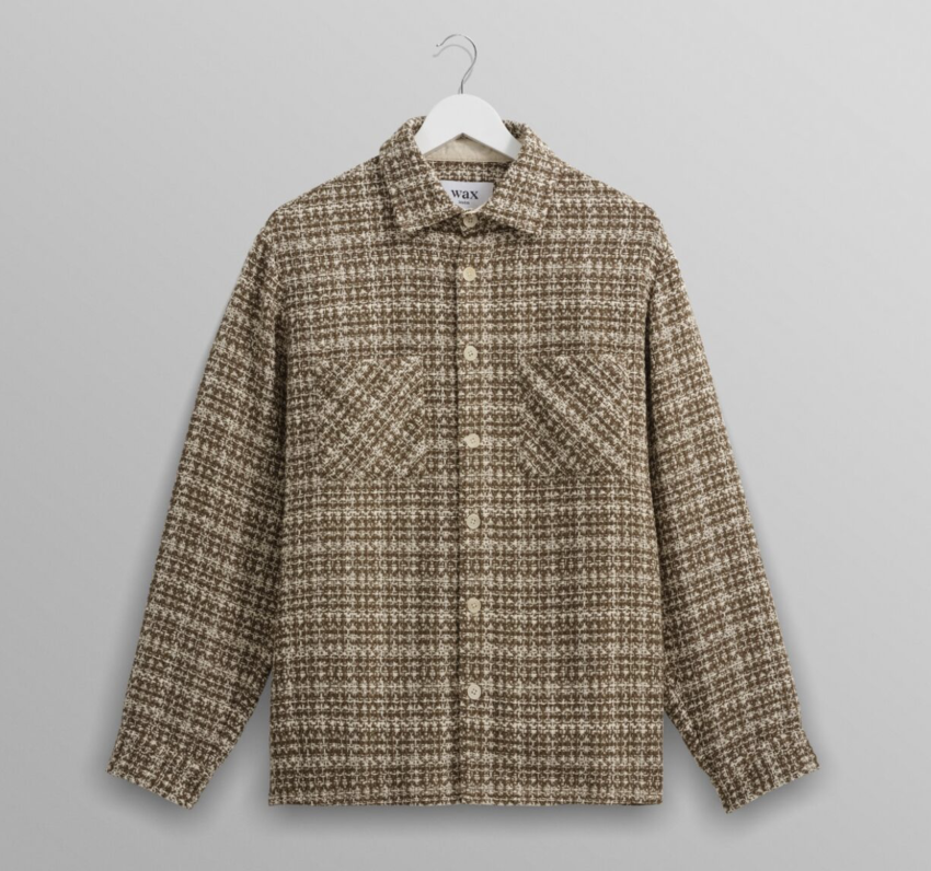 Wax London Whiting Overshirt Mercer Check Khaki