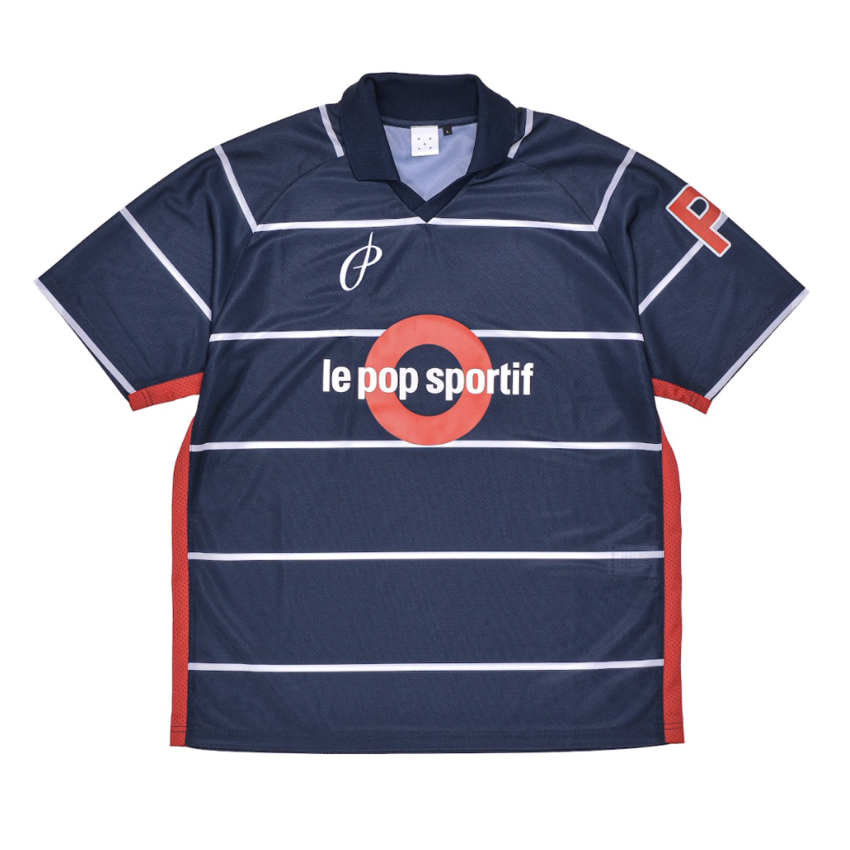 POP Trading Company Striped Sportif Tee Navy