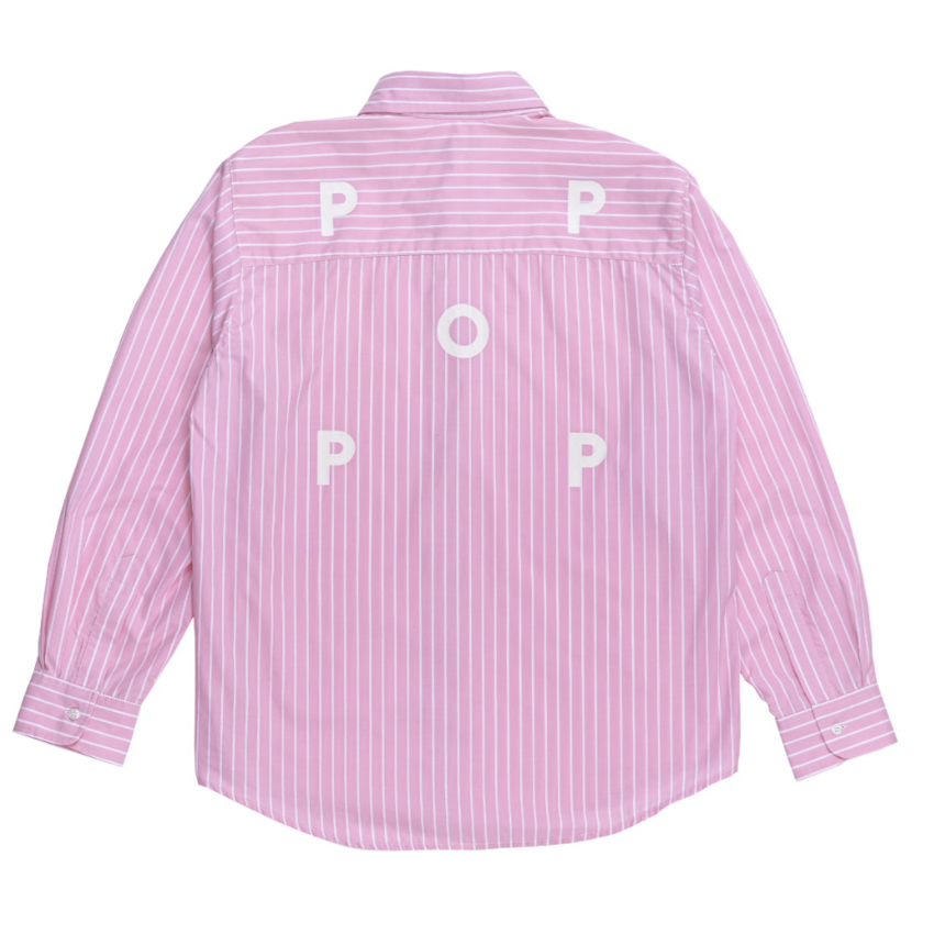 POP Trading Company POP Logo Striped Shirt Pink