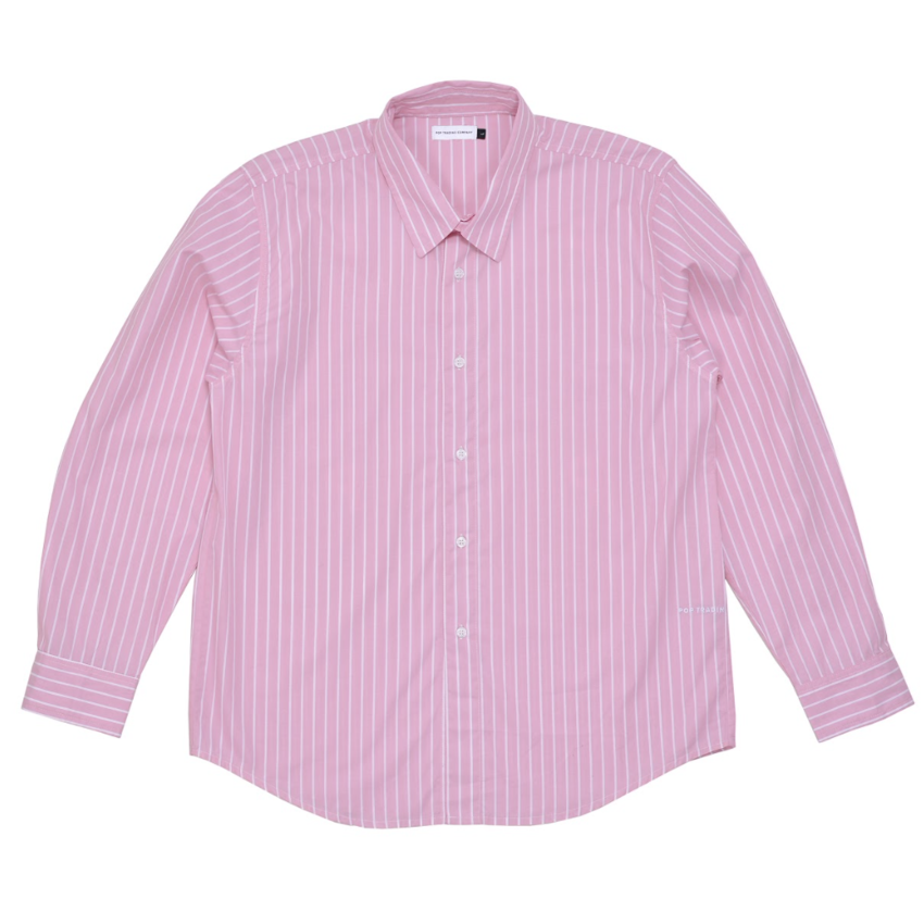 POP Trading Company POP Logo Striped Shirt Pink