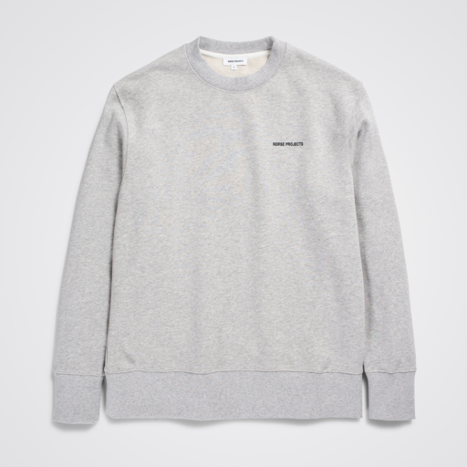 Norse Projects  Arne Relaxed Logo Sweat Light Grey Melange