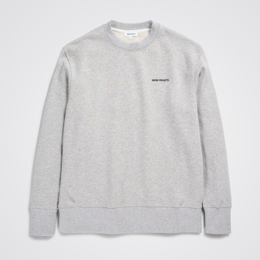 Norse Projects  Arne Relaxed Logo Sweat Light Grey Melange