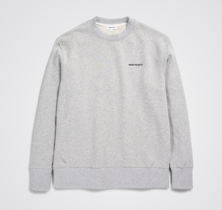 Norse Projects  Arne Relaxed Logo Sweat Light Grey Melange