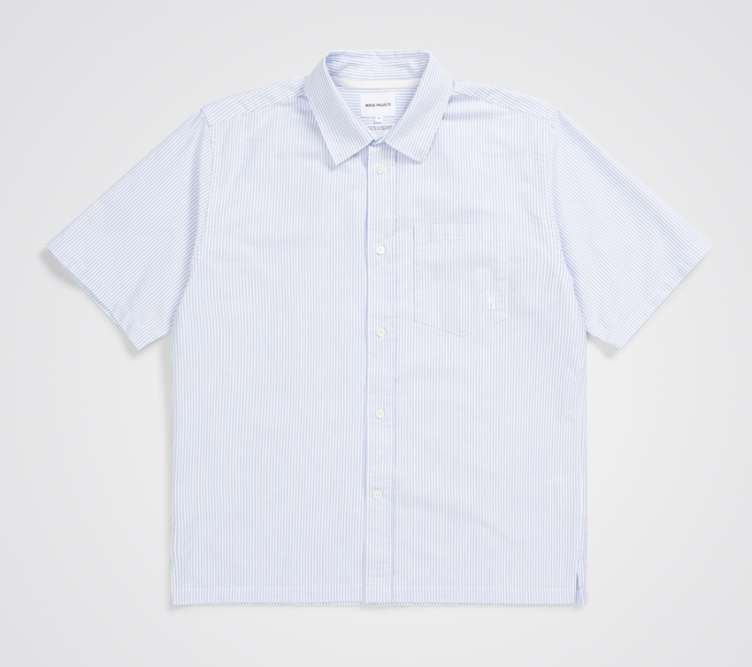 Norse Projects  Ivan Oxford Monogram Blue Stripe