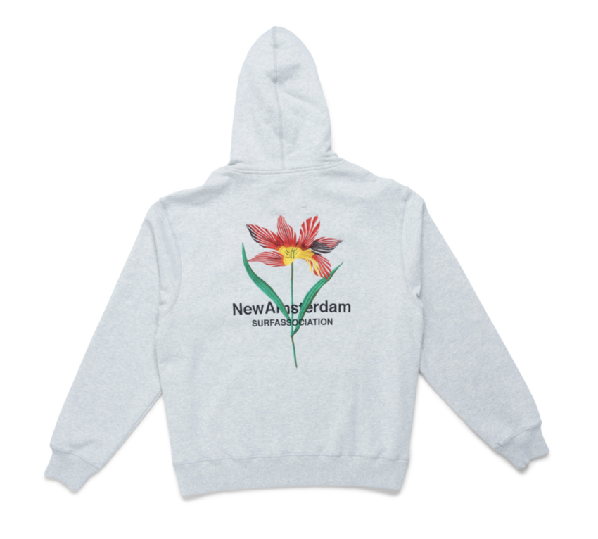 New Amsterdam Surf Association  Tulip Hoodie Ash Grey