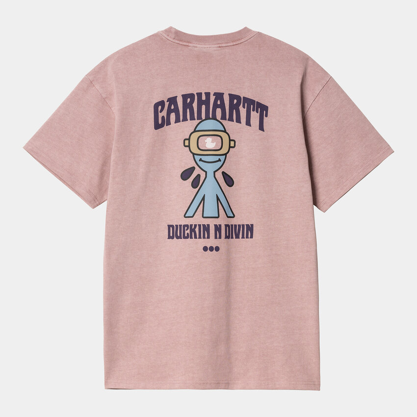 Carhartt WIP S/S Duckin' T-Shirt Glassy Pink Garment Dyed