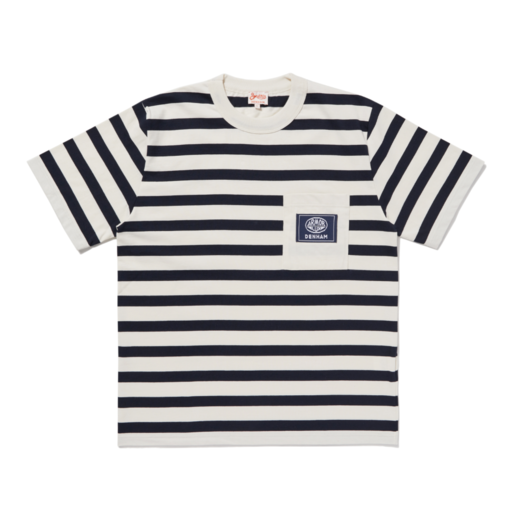 Denham DxAL Daoulas Stripe Tee Nature/Rich Navy