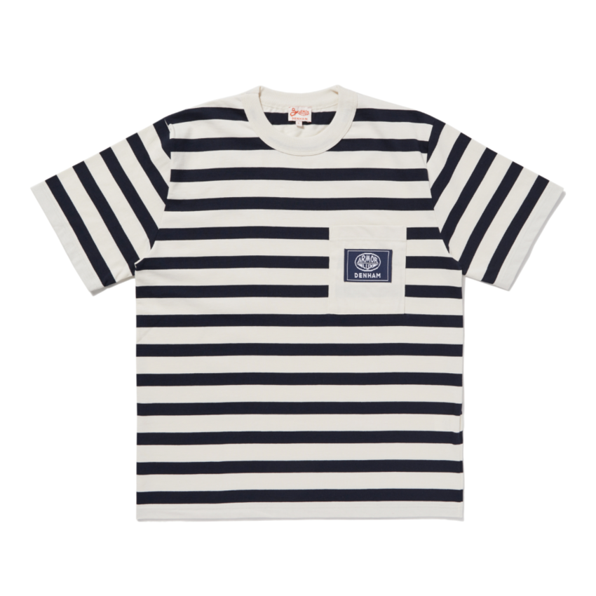 Denham DxAL Daoulas Stripe Tee Nature/Rich Navy