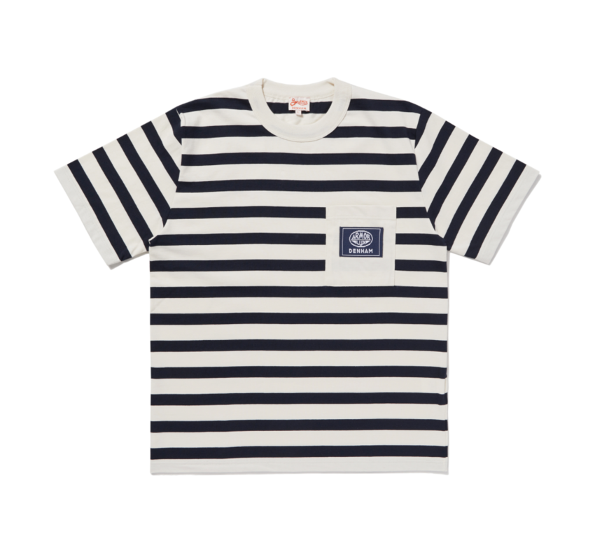 Denham DxAL Daoulas Stripe Tee Nature/Rich Navy