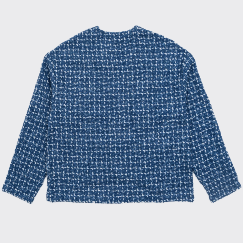 Henry Boucle Mix Cardigan White/Mid Blue