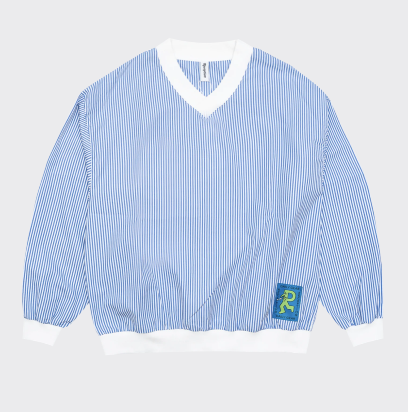 Foot Poplin Sweat White/Mid Blue