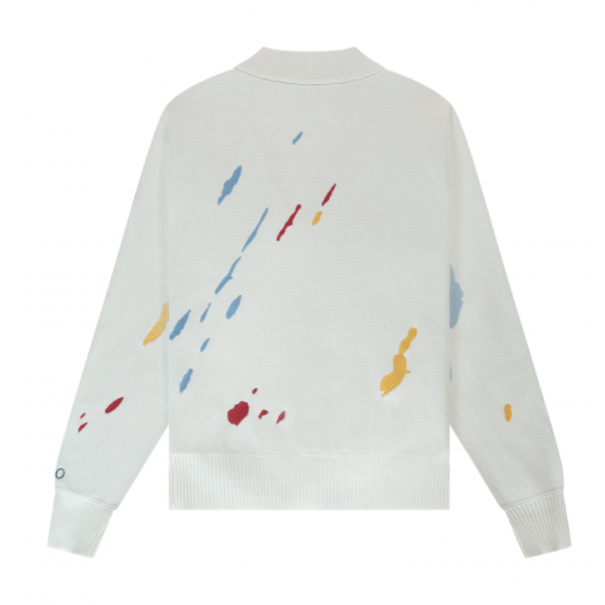 Pain Splatter Cardigan White Alyssum Creme