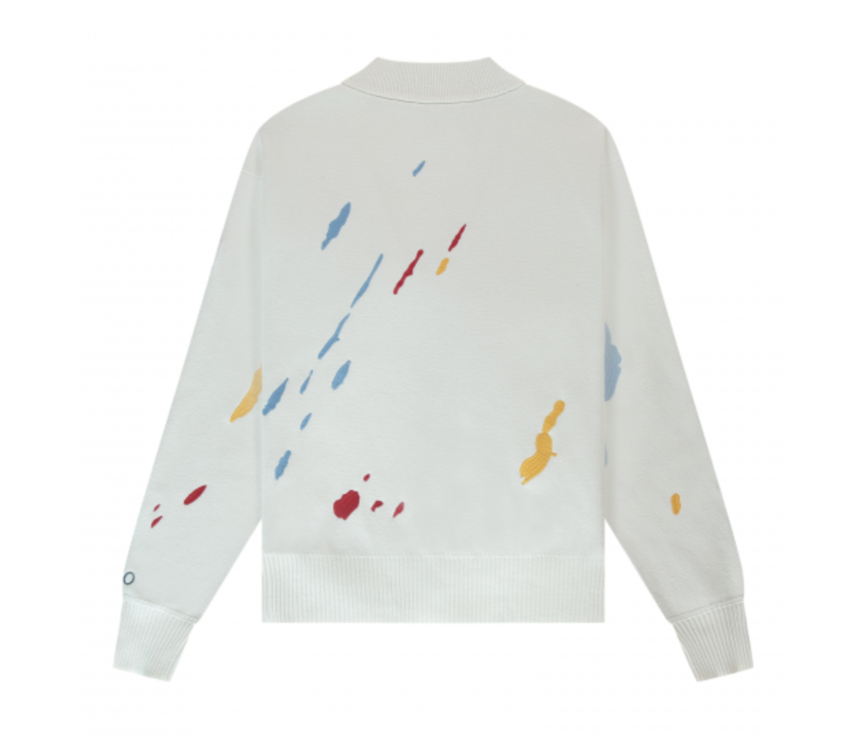 Pain Splatter Cardigan White Alyssum Creme