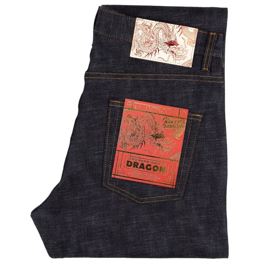 Naked & Famous Denim Easy Guy Chinese New Year Indigo