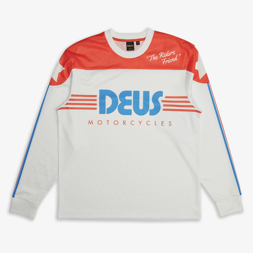 Deus Ex Machina Fantasma Moto Jersey White Combo