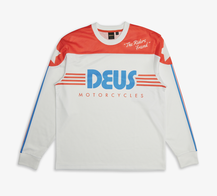 Deus Ex Machina Fantasma Moto Jersey White Combo