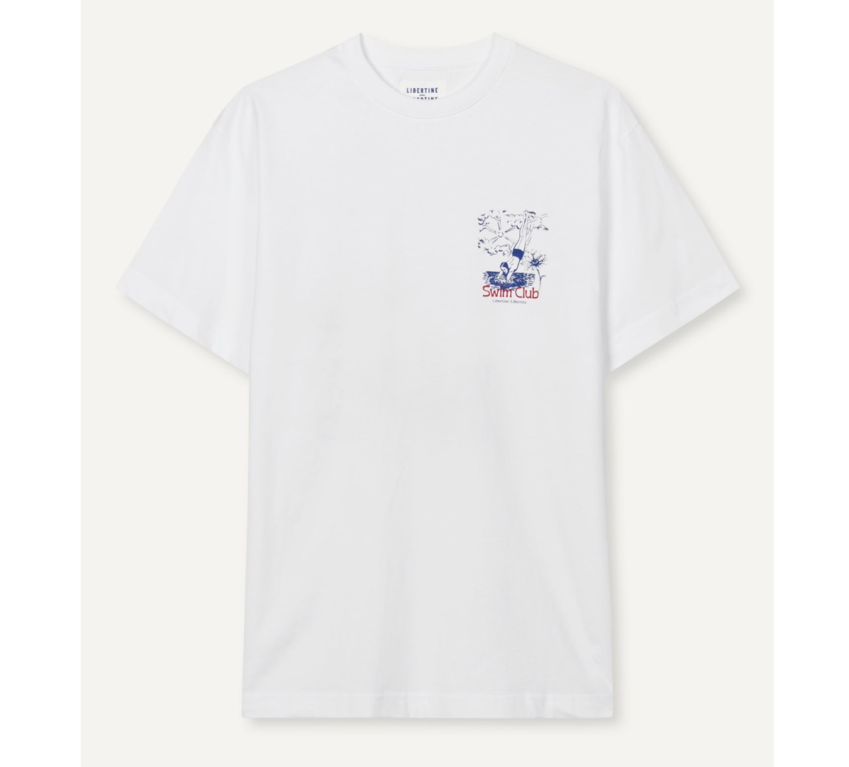 Libertine Libertine Beat Swim Club Splash Tee White