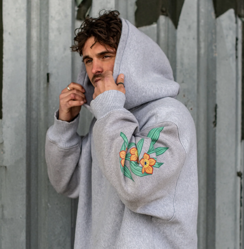 TACHO Big Baloe Flower Hoodie Grey