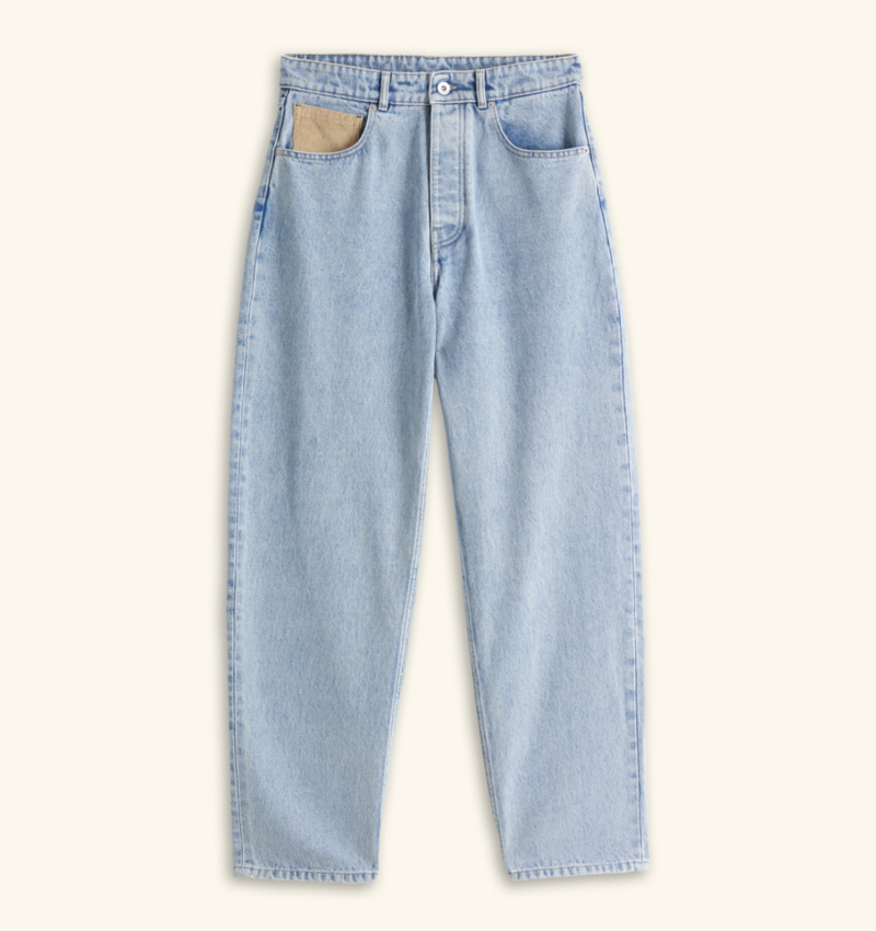 Drôle de Monsieur Washed Denim Pant Light Blue