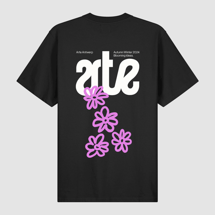 ARTE Antwerp Flowers Back Tee Black