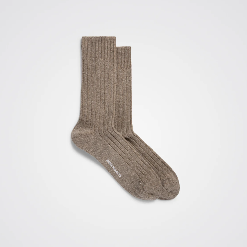 Norse Projects  Bjarki Neps Socks Utility Khaki