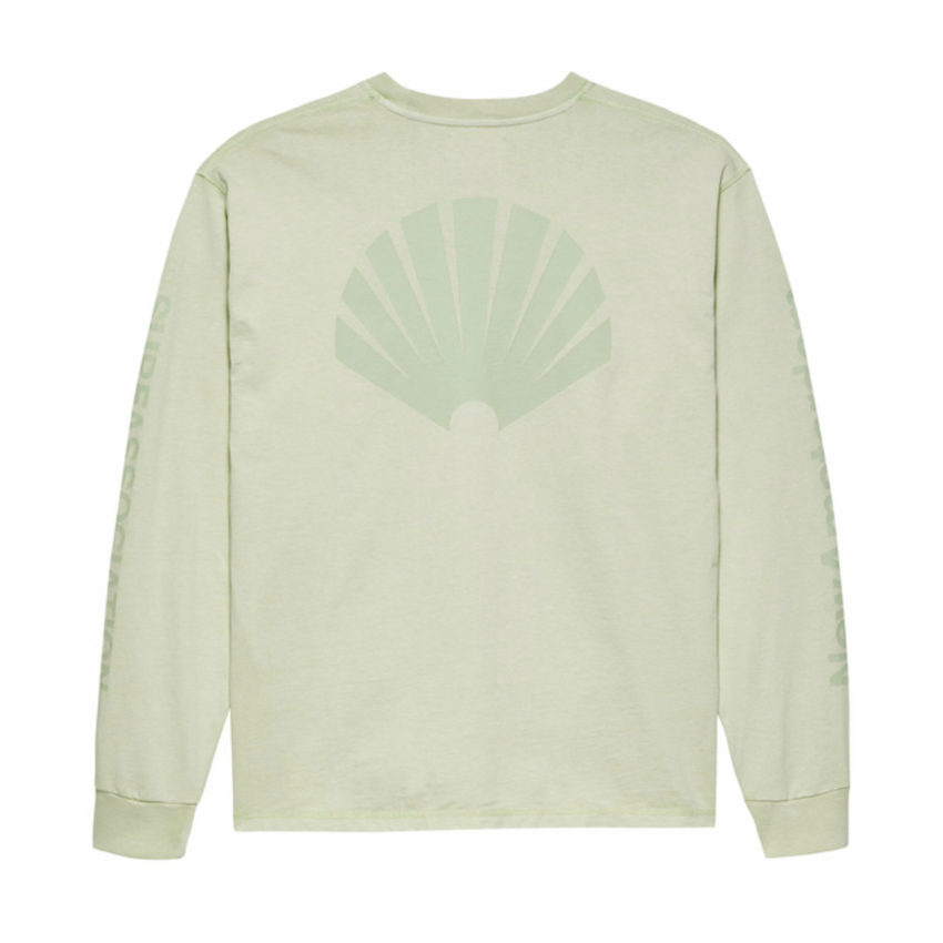 New Amsterdam Surf Association  Logo Longsleeve Garment Dye Almost Aqua