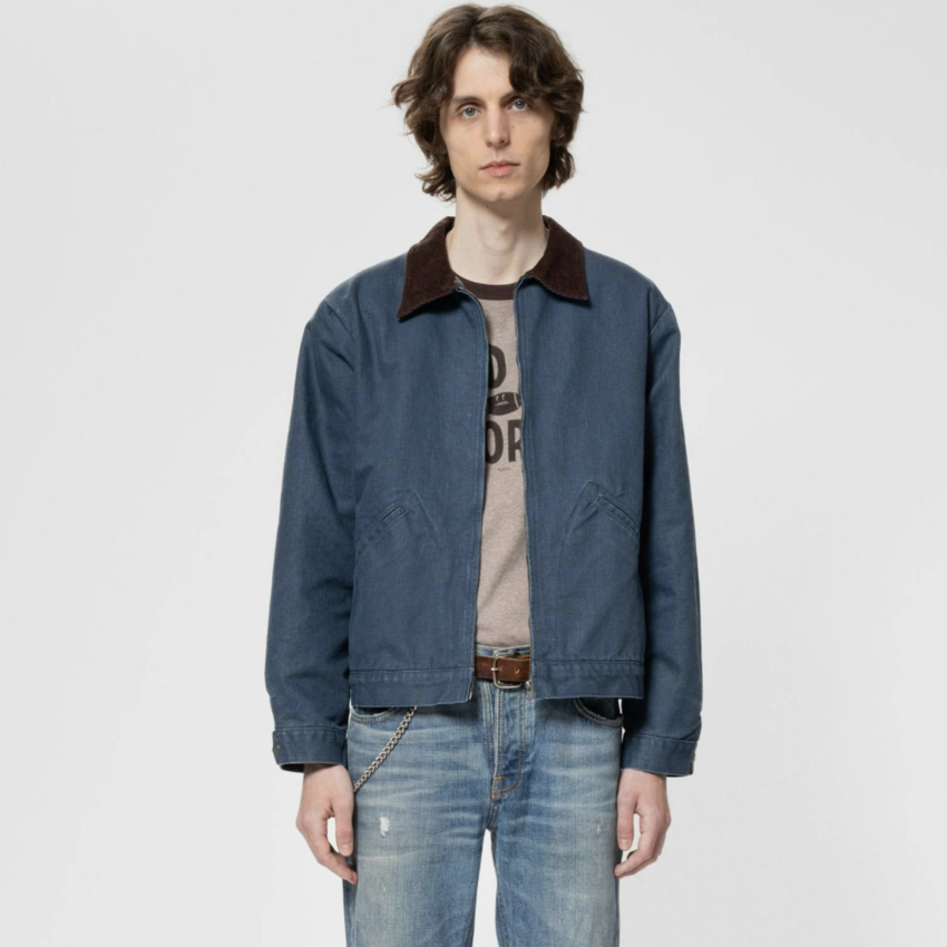 Nudie Jeans Blake Zip Jacket Canvas Blue