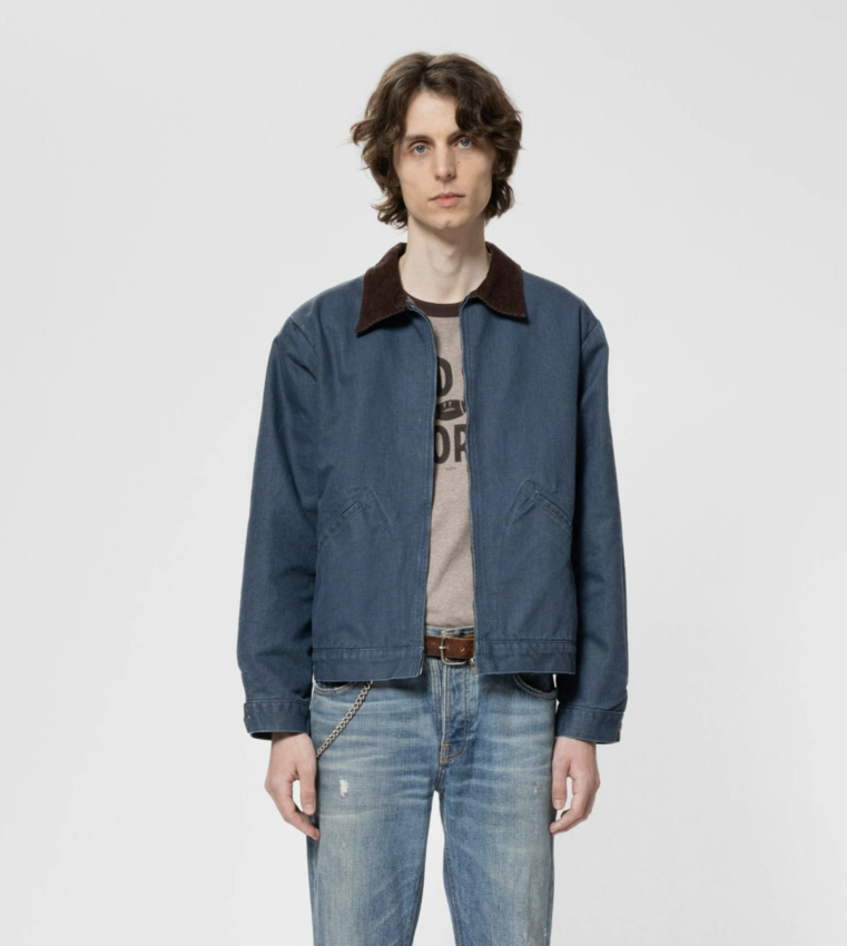 Nudie Jeans Blake Zip Jacket Canvas Blue