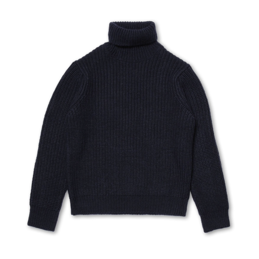 Nudie Jeans August Chunky Rollneck Knit Navy