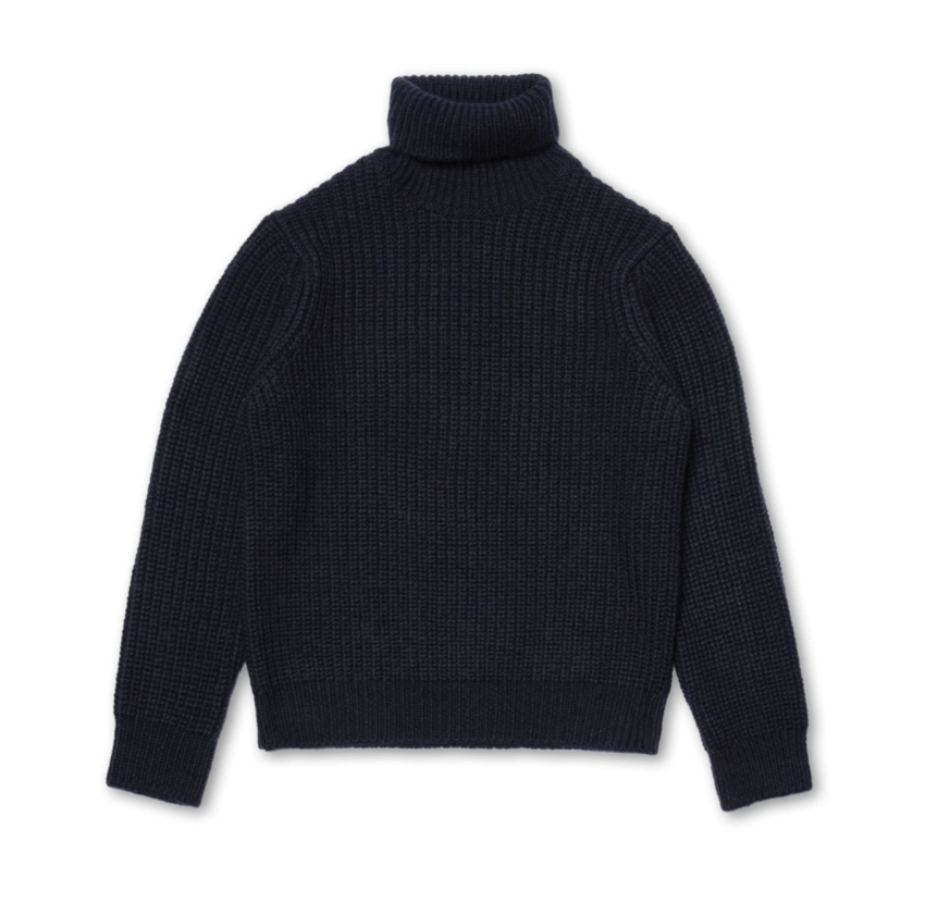 Nudie Jeans August Chunky Rollneck Knit Navy