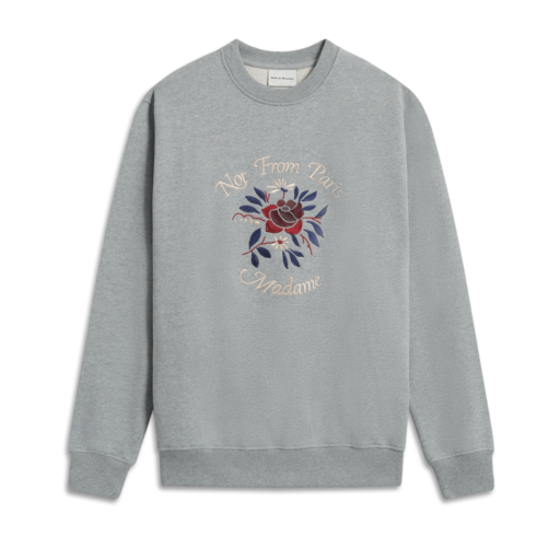 Drôle de Monsieur Flower Slogan Sweat Grey