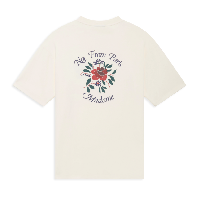 Drôle de Monsieur Flower Slogan Tee Cream